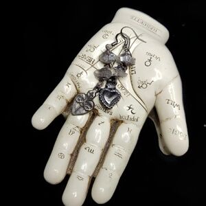 Tibetan quartz handmade sacred heart earrings